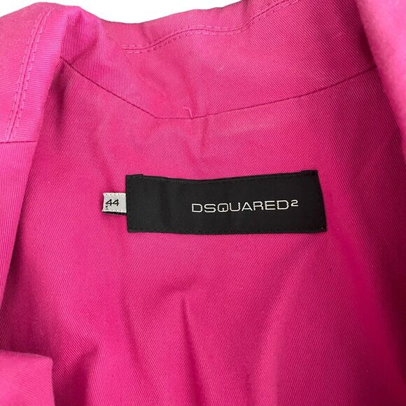 DSquared2 IT 44 US 8 Blazer Cotton Bright Pink 3/4 Sleeve Jacket Stitch - Picture 2 of 13